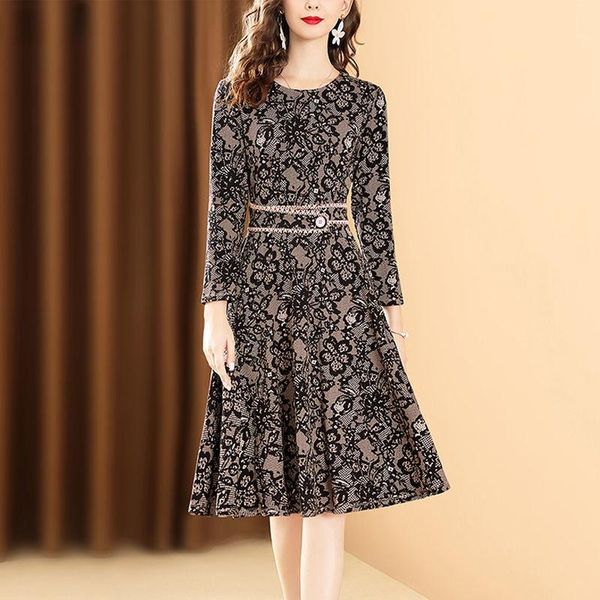 casual dresses spring autumn long sleeve floral print women dress knee length female midi party slim vestidos femme 2021 x8, Black;gray
casual dresses spring autumn long sleeve floral print women dress knee length female midi party slim vestidos femme 2021 x8, Black;gray