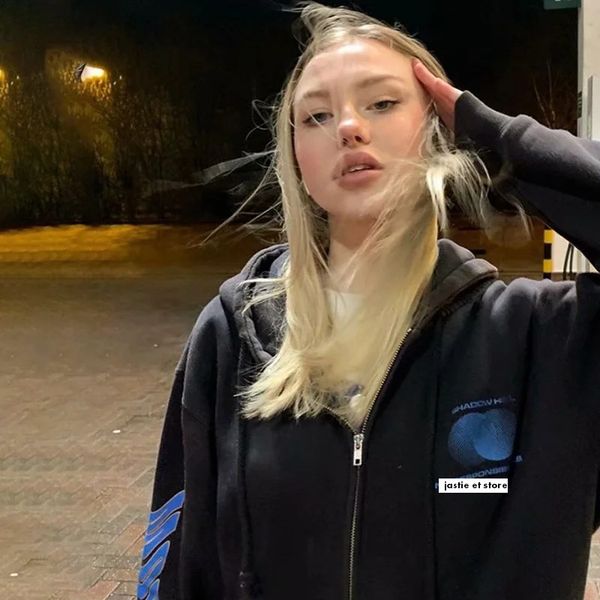 women's hoodies & sweatshirts vintage graphic letter of female hoodie cotton autumn streetwear loose long sleeve zip-up hoodies casual, Black
women's hoodies & sweatshirts vintage graphic letter of female hoodie cotton autumn streetwear loose long sleeve zip-up hoodies casual, Black