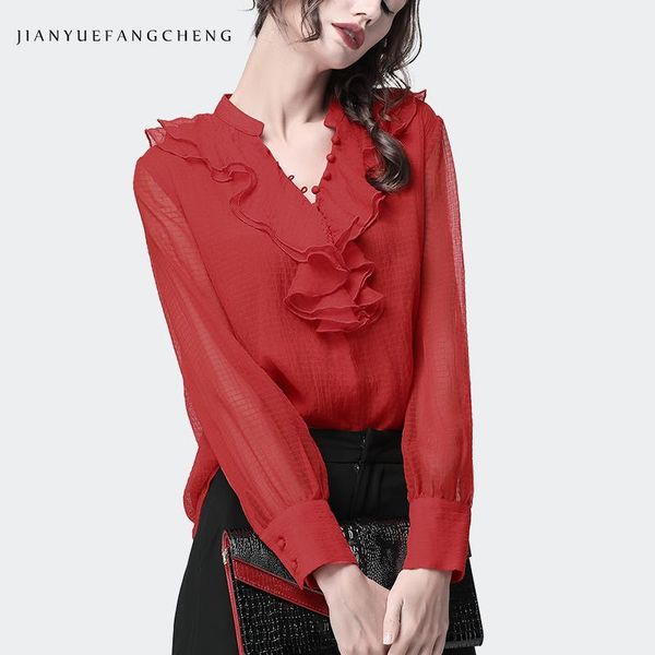 women's blouses & shirts fashion ruffles womens long sleeve chiffon blouse v-neck solid color loose waist-straight plus size casual shi, White
women's blouses & shirts fashion ruffles womens long sleeve chiffon blouse v-neck solid color loose waist-straight plus size casual shi, White