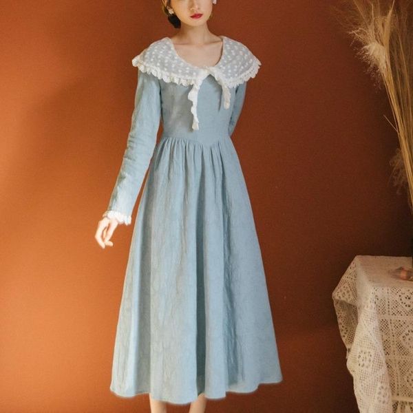 casual dresses forest mori girl sweet peterpan collar spring vintage dress literary lace patchwork long midi for slim women vestidos boho, Black;gray
casual dresses forest mori girl sweet peterpan collar spring vintage dress literary lace patchwork long midi for slim women vestidos boho, Black;gray