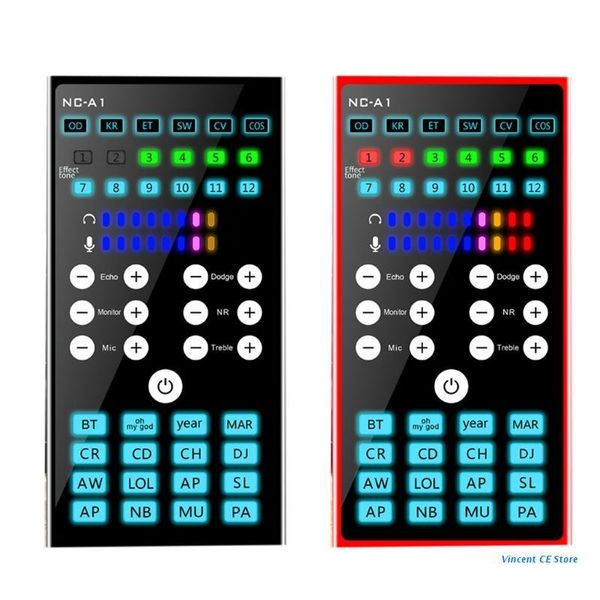 sound cards k92f portable bluetooth-compatible voice changer card with effects board