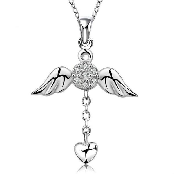 pendant necklaces glamour of women cz angel necklace fashion jewelry heart love christmas gifts, Silver
pendant necklaces glamour of women cz angel necklace fashion jewelry heart love christmas gifts, Silver