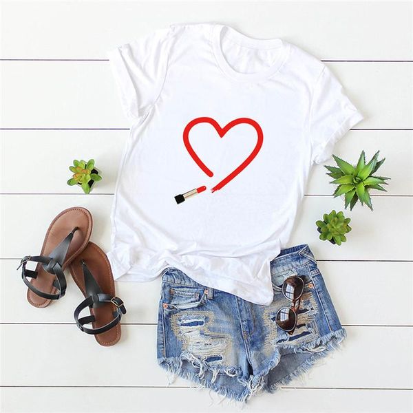 women's t-shirt plus size s-5xl 100%cotton tshirt lipstick red heart print women o neck short sleeve tees summer pink, White
women's t-shirt plus size s-5xl 100%cotton tshirt lipstick red heart print women o neck short sleeve tees summer pink, White