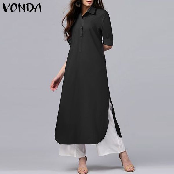 women's blouses & shirts autumn sundress vonda 2021 elegant lapel buttons maxi dress casual shirt dresses split vestidos female ro, White
women's blouses & shirts autumn sundress vonda 2021 elegant lapel buttons maxi dress casual shirt dresses split vestidos female ro, White