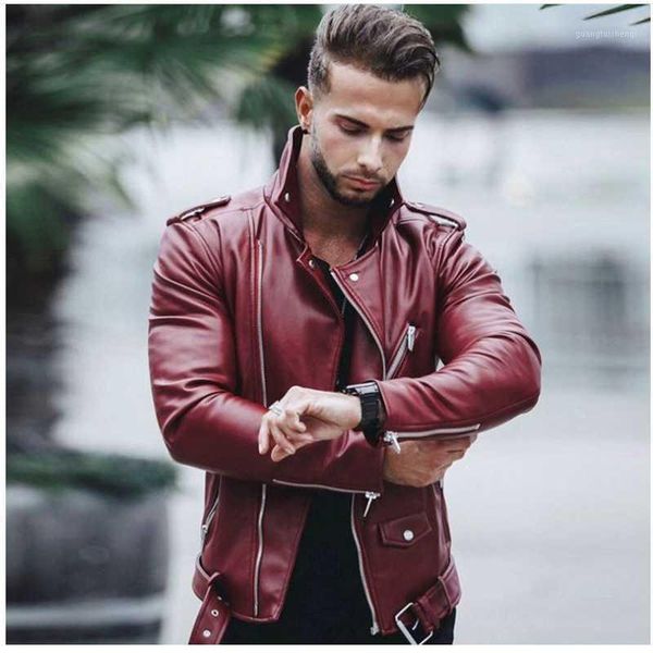 men's fur & faux leather jacket pu motorcycle rider coat brand clothing for autumn casual, Black
men's fur & faux leather jacket pu motorcycle rider coat brand clothing for autumn casual, Black