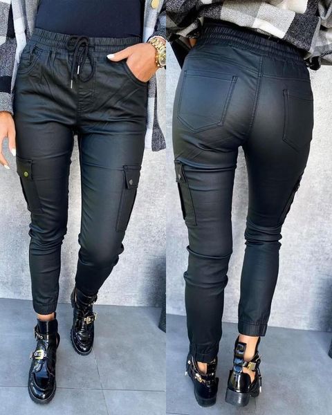 women's pants & capris autumn high waist elastic belt leather handsome cool motorcycle tight pu, Black;white
women's pants & capris autumn high waist elastic belt leather handsome cool motorcycle tight pu, Black;white