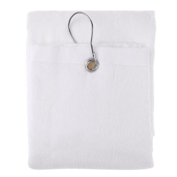 towel 100% cotton 525x405mm hand washcloth with hook for golf sports white
