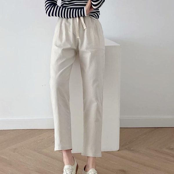 women's pants & capris 2021 spring and summer high-waist cotton linen nine-point women loose straight high casual harem, Black;white
women's pants & capris 2021 spring and summer high-waist cotton linen nine-point women loose straight high casual harem, Black;white