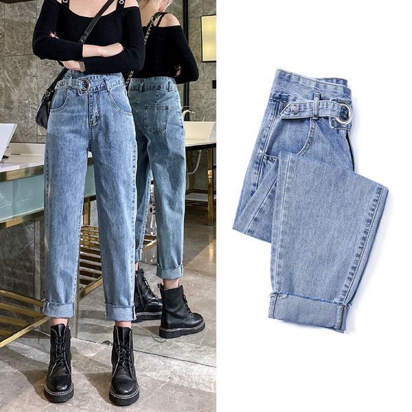 women's jeans spring new style personality trend waist double button adjustment harlan jeans college first love nine point pants, Blue
women's jeans spring new style personality trend waist double button adjustment harlan jeans college first love nine point pants, Blue