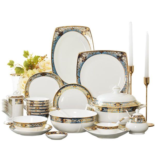 bone china tableware suit bowl plate light luxury and plates 10 people complte sets of storage bottles & jars
bone china tableware suit bowl plate light luxury and plates 10 people complte sets of storage bottles & jars