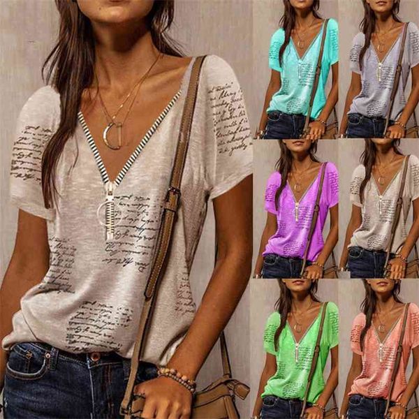 v neck short sleeve shirt women's summer printed zipper casual oversize loose retro streetwear clothes tee femme s-5xl 210708, White
v neck short sleeve shirt women's summer printed zipper casual oversize loose retro streetwear clothes tee femme s-5xl 210708, White