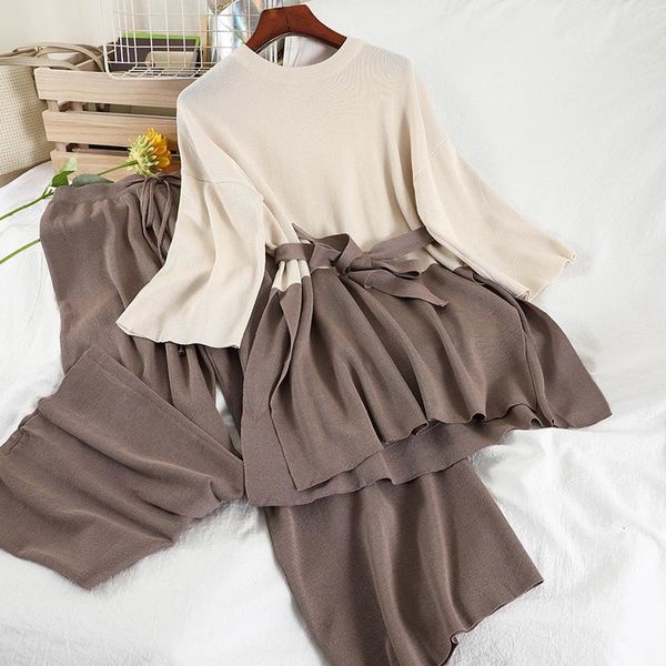women's tracksuits alphalmoda split loose sweater straight trousers women spring casual knitwear patchwork color sashes ladies loungee, Gray
women's tracksuits alphalmoda split loose sweater straight trousers women spring casual knitwear patchwork color sashes ladies loungee, Gray