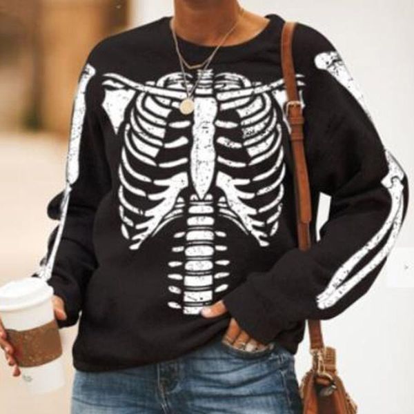 women's hoodies & sweatshirts halloween womens skull skeleton print long sleeve pullover vintage oversized sweatshirt 90s streetwear #, Black
women's hoodies & sweatshirts halloween womens skull skeleton print long sleeve pullover vintage oversized sweatshirt 90s streetwear #, Black
