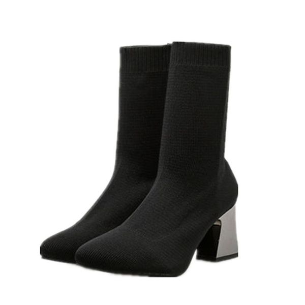 boots autumn winterladies sock stretch fabric pointed toe ankle slip on chunky heels woman shoes comfortable plus size, Black
boots autumn winterladies sock stretch fabric pointed toe ankle slip on chunky heels woman shoes comfortable plus size, Black