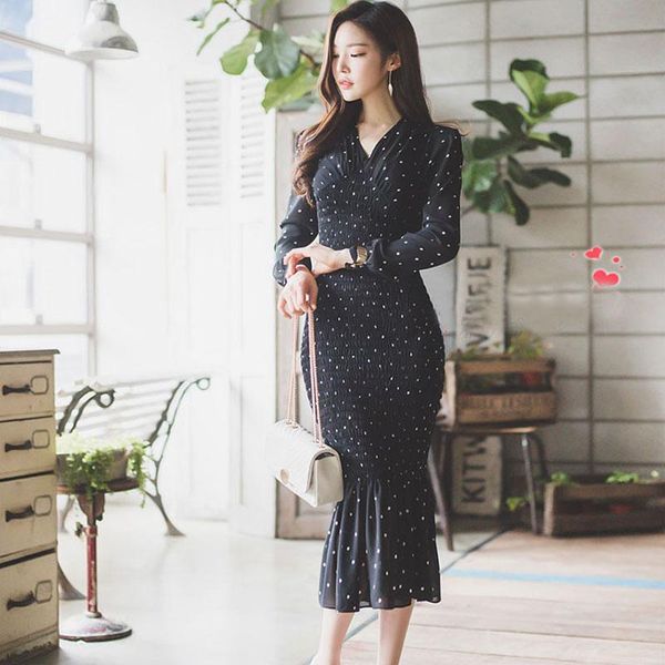 casual dresses jsxdhk 2021 runway women mermaid party dress autumn chiffon dot print bodycon elastic fashion ruffles office vestidos, Black;gray
casual dresses jsxdhk 2021 runway women mermaid party dress autumn chiffon dot print bodycon elastic fashion ruffles office vestidos, Black;gray