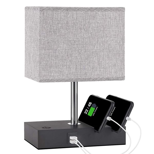 touch usb rechargeable linen simple living room bedroom table lamp