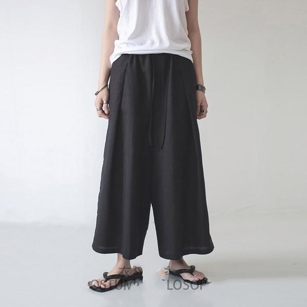 men's casual pants wide leg culottes loose summer cotton ultra-loose black simplicity
men's casual pants wide leg culottes loose summer cotton ultra-loose black simplicity