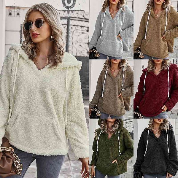 independent women's v-neck hooded sweater autumn winter 2019 new solid color sweater coat, Black
independent women's v-neck hooded sweater autumn winter 2019 new solid color sweater coat, Black