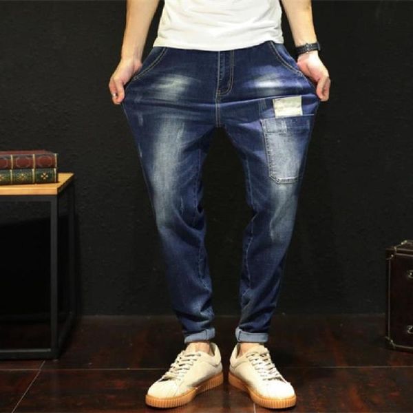 men's stretch jeans european and american fashion loose large size halon pants personality whitening old casual, Blue
men's stretch jeans european and american fashion loose large size halon pants personality whitening old casual, Blue