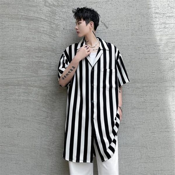 men's casual shirts striped long shirt mens summer vintage oversized short sleeve harajuku fashion blouse chemise homme, White;black
men's casual shirts striped long shirt mens summer vintage oversized short sleeve harajuku fashion blouse chemise homme, White;black