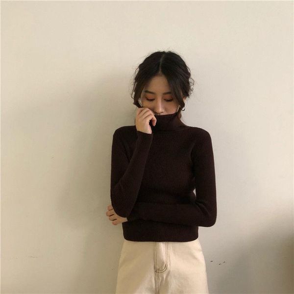 women's sweaters fall/winter 2021 sweater loose-fitting turtleneck thickened body-fitting bottom long-sleeved knit, White;black
women's sweaters fall/winter 2021 sweater loose-fitting turtleneck thickened body-fitting bottom long-sleeved knit, White;black
