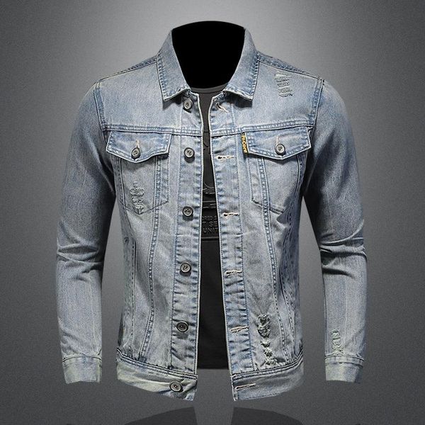 ripped casual simple denim jacket cotton short turn-down collar solid conventional single breasted men clothing jackets men's, Black;brown
ripped casual simple denim jacket cotton short turn-down collar solid conventional single breasted men clothing jackets men's, Black;brown