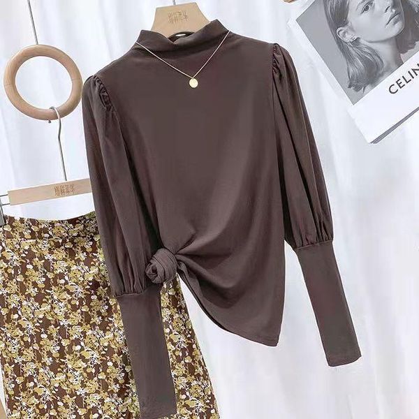 women's sweaters korean version half high collar bottomed shirt long sleeve 2021 autumn female inner clothing bubble pullover, White;black
women's sweaters korean version half high collar bottomed shirt long sleeve 2021 autumn female inner clothing bubble pullover, White;black