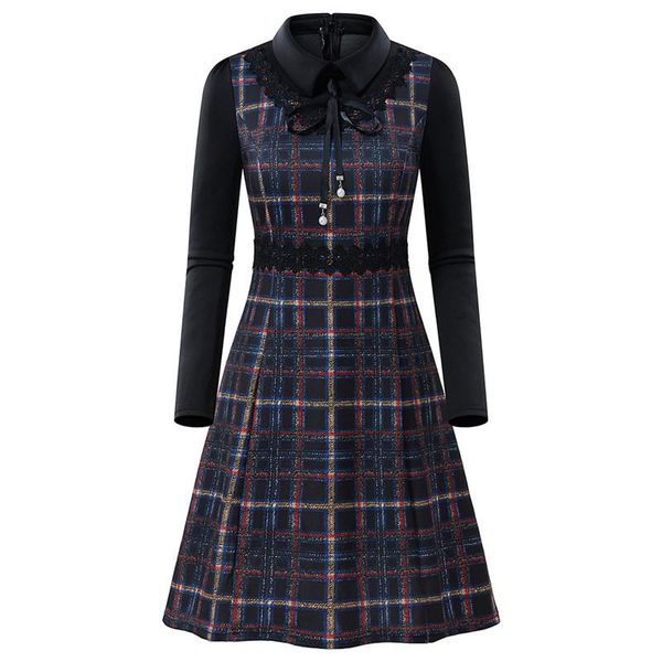casual dresses fashion women's dress 2021 autumn winter style large size slim long sleeve lattice elegant vestidos female a979, Black;gray
casual dresses fashion women's dress 2021 autumn winter style large size slim long sleeve lattice elegant vestidos female a979, Black;gray