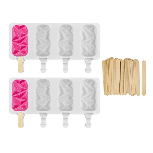 baking & pastry tools 2 pack silicon popsicle molds for cake and ice cream, 4 cavities maker with 50 wooden sticks diy cream
baking & pastry tools 2 pack silicon popsicle molds for cake and ice cream, 4 cavities maker with 50 wooden sticks diy cream