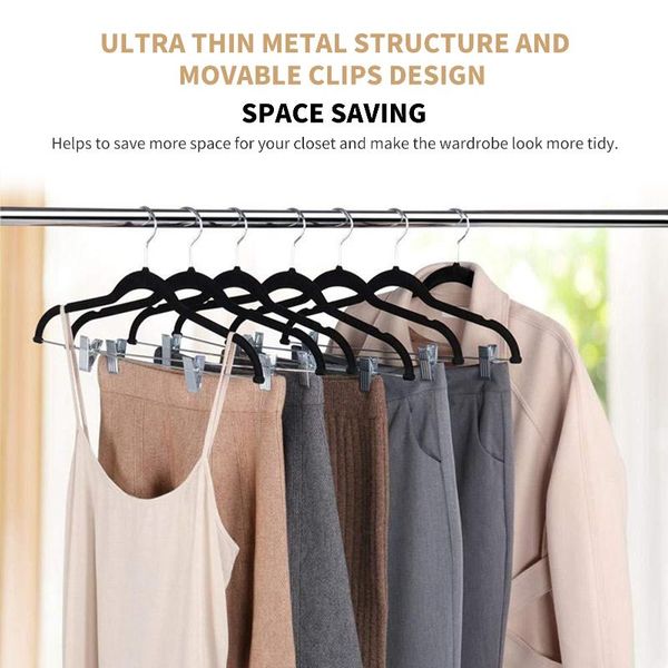 hangers & racks 5/10pcs clothes with movable clips velvet ultra thin no-slip skirt pants rack clothing organizer hanger for home
hangers & racks 5/10pcs clothes with movable clips velvet ultra thin no-slip skirt pants rack clothing organizer hanger for home