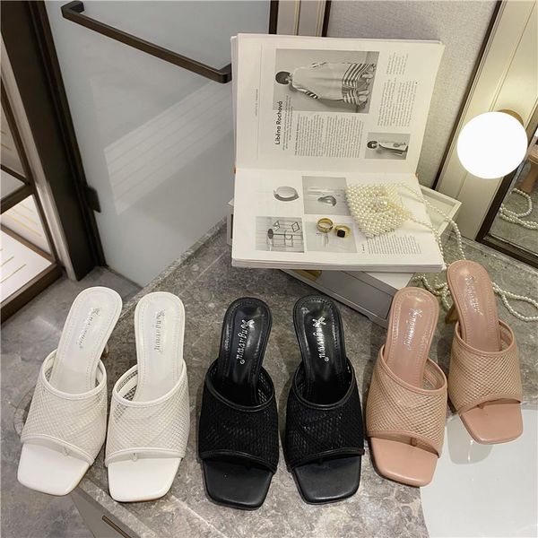 fashion ladies air mesh sandals slippers slip on thin high heels slides party pumps office summer flip flops, Black
fashion ladies air mesh sandals slippers slip on thin high heels slides party pumps office summer flip flops, Black