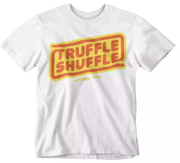 truffle shuffle goonies t-shirt retro chunk movie film classic gift tee shop, White;black
truffle shuffle goonies t-shirt retro chunk movie film classic gift tee shop, White;black