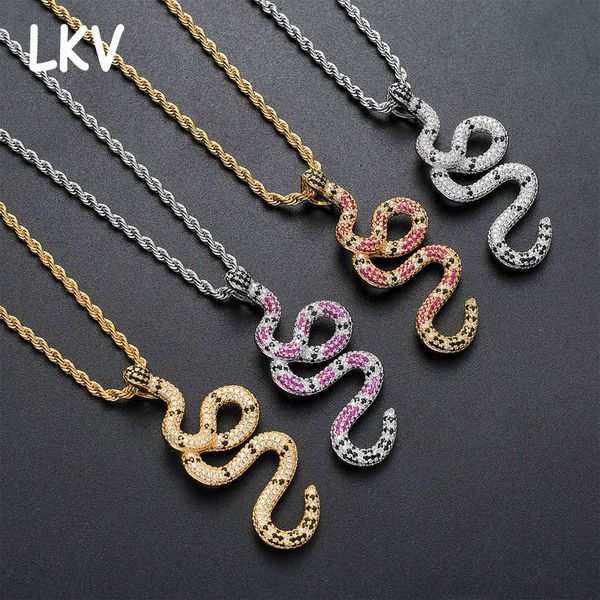 ins small color snake pendant hip hop personality zircon twist chain necklace, Silver
ins small color snake pendant hip hop personality zircon twist chain necklace, Silver