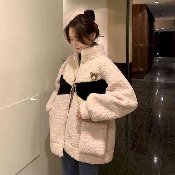 women's jackets autumn winter lamb plush jacket female korean bear stand-up collar fashion women clothing oversize clothes goth kwaii c, Black;brown
women's jackets autumn winter lamb plush jacket female korean bear stand-up collar fashion women clothing oversize clothes goth kwaii c, Black;brown