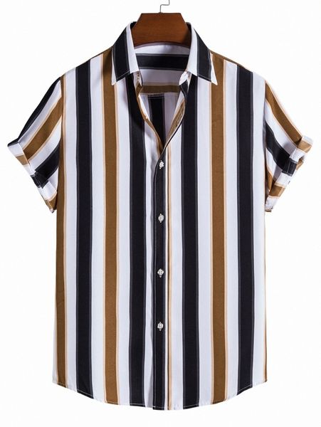 men striped print shirt f361#, White;black
men striped print shirt f361#, White;black