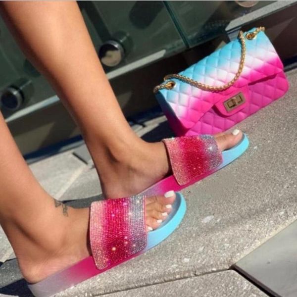 slippers colorful gradient diamonds slides women's shoes flats women summer bling, Black
slippers colorful gradient diamonds slides women's shoes flats women summer bling, Black