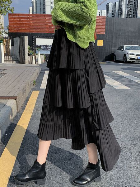 solid irregular cake multi-level middle-length spring and autumn new summer high-waisted pleated women skirts 210421, Black
solid irregular cake multi-level middle-length spring and autumn new summer high-waisted pleated women skirts 210421, Black