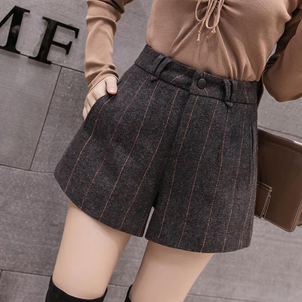 women's shorts woolen women high waist spring winter striped casual ladies 2021 all match plus size feminino, White;black
women's shorts woolen women high waist spring winter striped casual ladies 2021 all match plus size feminino, White;black