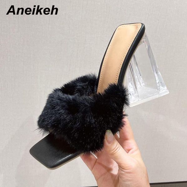 slippers aneikeh furry crystal thick heels high fashion shallow outside shoes for summer 2021 peep toe women sandals, Black
slippers aneikeh furry crystal thick heels high fashion shallow outside shoes for summer 2021 peep toe women sandals, Black
