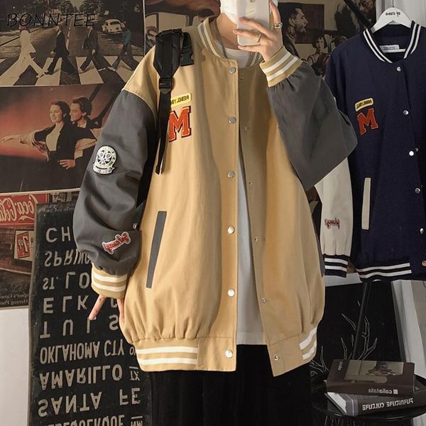 men's jackets baseball men loose striped patch designs vintage fashion ins korean style males spring fall coats windbreaker hombre, Black;brown
men's jackets baseball men loose striped patch designs vintage fashion ins korean style males spring fall coats windbreaker hombre, Black;brown