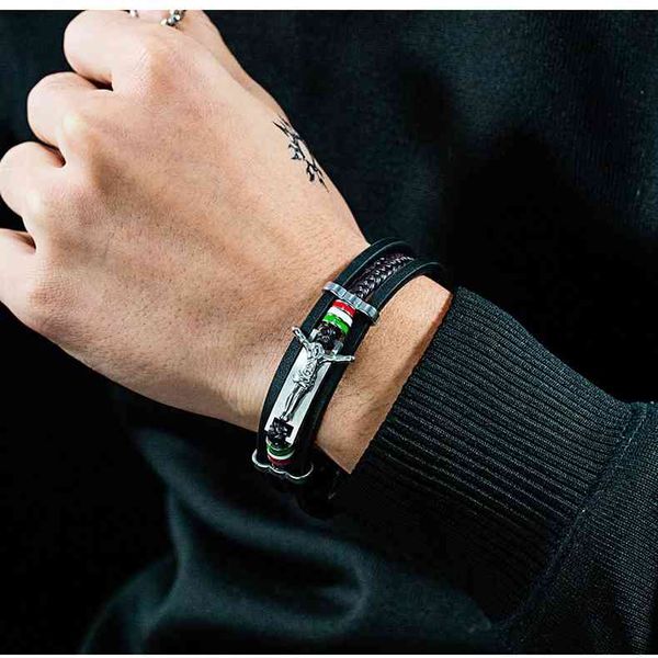 party favor chrome/hearts bracelet multi layer woven classic cross leather men's fashion boys' simple ins minority desig
party favor chrome/hearts bracelet multi layer woven classic cross leather men's fashion boys' simple ins minority desig