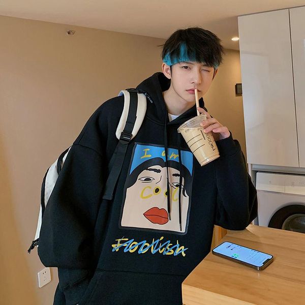 men's hoodies & sweatshirts casual trend oversize sports loose printed cartoon clothing long sleeve pullover autumn winter, Black
men's hoodies & sweatshirts casual trend oversize sports loose printed cartoon clothing long sleeve pullover autumn winter, Black