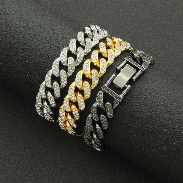 full diamond design luxury chain jewelry hip hop silver/gold/black personalised alloy bracelets street dance biker men's accessory wide
full diamond design luxury chain jewelry hip hop silver/gold/black personalised alloy bracelets street dance biker men's accessory wide