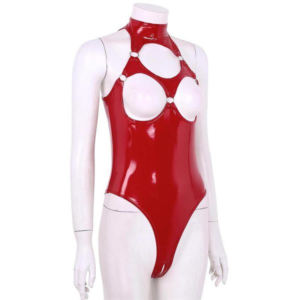 wet look patent leather bodysuit halter neck sleeveless hollow out nipples shiny leotard open crotch latex women's jumpsuits & rompers, Black;white
wet look patent leather bodysuit halter neck sleeveless hollow out nipples shiny leotard open crotch latex women's jumpsuits & rompers, Black;white