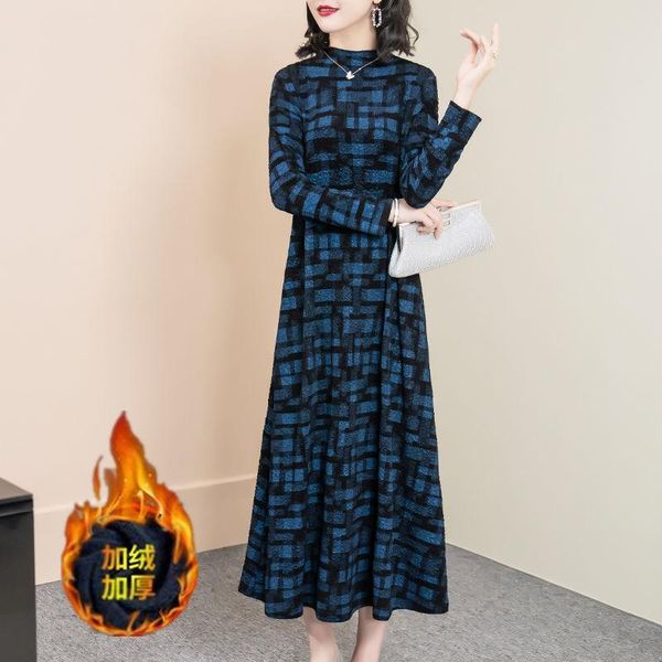 vintage o-collar dresses plus size 4xl5xl middle aged women autumn and winter dress 2021 casual lattice long-style maxi vestidos, Black;gray
vintage o-collar dresses plus size 4xl5xl middle aged women autumn and winter dress 2021 casual lattice long-style maxi vestidos, Black;gray