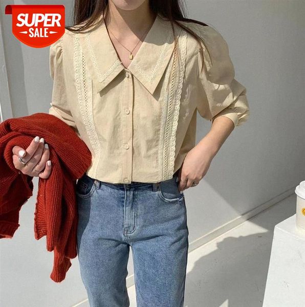 li zhiqi sweet doll collar lace stitching shirt female spring design sense student 110465 #kl6a, Black;gray
li zhiqi sweet doll collar lace stitching shirt female spring design sense student 110465 #kl6a, Black;gray