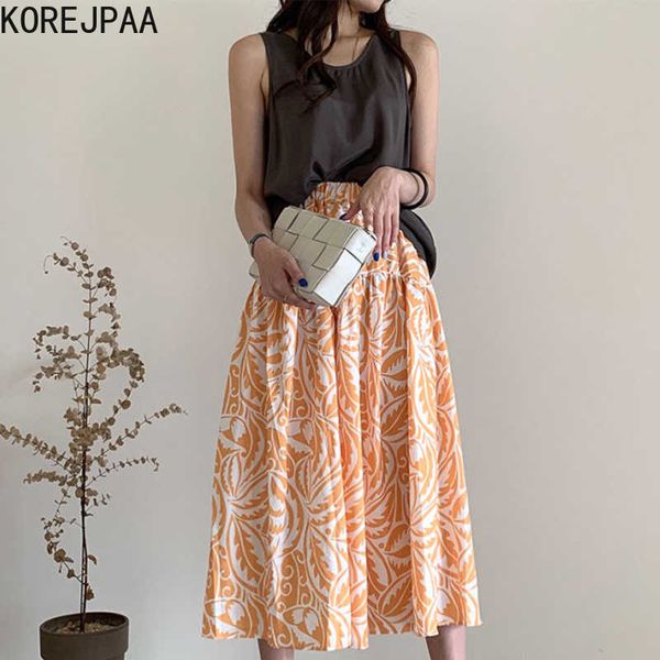 korejpaa women sets summer korean chic ladies all-match round neck loose drape tank high-waisted flower print skirt 210526, White
korejpaa women sets summer korean chic ladies all-match round neck loose drape tank high-waisted flower print skirt 210526, White