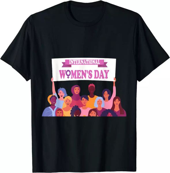 8 march international women's day 2021 for women t-shirt size s to 5xl, White;black
8 march international women's day 2021 for women t-shirt size s to 5xl, White;black