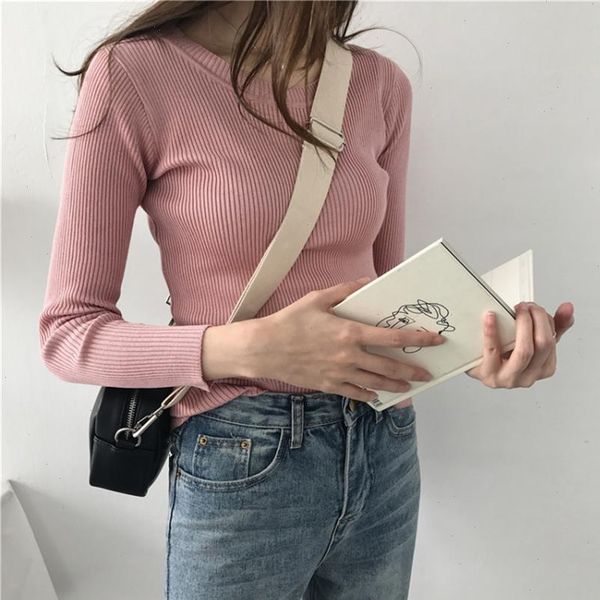 korean womens sweater knitted pullovers female simple fashion women sweaters autumn pull jumper sueter mujer winter, White;black
korean womens sweater knitted pullovers female simple fashion women sweaters autumn pull jumper sueter mujer winter, White;black