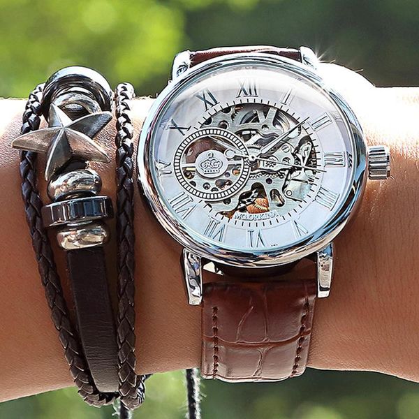 luxury 2021 brand mg.orkina clock men watches leather strap mechanical wristwatches skeleton watch transparent hollow design, Slivery;brown
luxury 2021 brand mg.orkina clock men watches leather strap mechanical wristwatches skeleton watch transparent hollow design, Slivery;brown